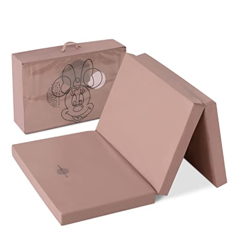 hauck Disney Faltmatratze für Kinderreisebetten mit Tragetasche 120x60x5 cm, Zusammenklappbar, Kompatibel mit Dream N Play Plus, Sleep N Play Go Plus, Play N Relax Center (Sleeper, Minnie Mouse Rose)