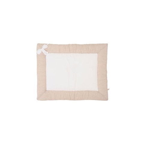 Little Naturals 017-513-64957 Krabbeldecke, 80 X 100 cm, Linen Bow weiss/naturel