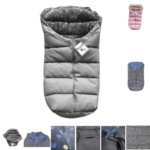 Cangaroo Fußsack Cuddle, für Kinderwagen Thermofleece wasserdicht Reißverschluss, Farben:grau