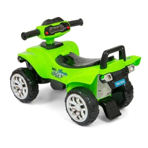 Milly Mally Monster Quad – Rutscher für Kinder, mit interaktivem Lenkrad, Musiktasten, Stauraum, Licht- und Soundeffekten, ergonomischer Sitz, stabile Räder, bis 25 kg, ab 12 Monaten (Green)