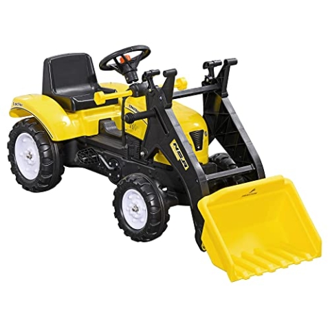 HOMCOM Trettraktor Tretauto Traktor ab 3 Jahre Spielzeug Kinder Schwarz+Gelb 114 x 41 x 52 cm