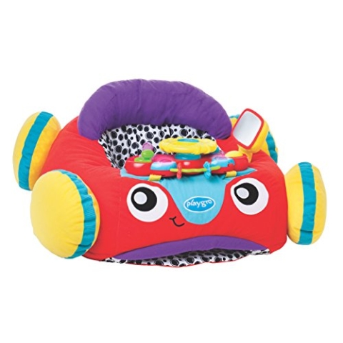 Playgro Plüschauto mit interaktivem Spielmodul - Baby Spielzeug Kuscheltier Baby mit abnehmbarem Lenkrad - Kuscheltier xxl - Kuscheltier groß - Babyplüschauto - Kuscheltiere - Babyauto - rot