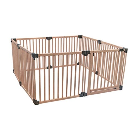 Safetots HolzSpielbereich, 160cm x 160cm, Naturholz, 76cm Hoch, Multi-aktivitaetzentren, Spielbereich für Kleinkinder, Großer Spielbereich, Einfache Installation