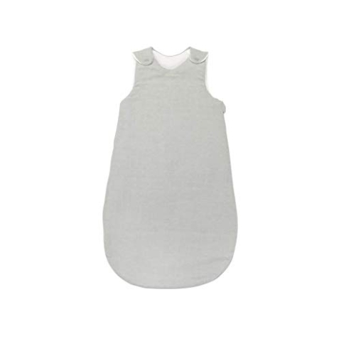 Nattou PURE Ganzjahres-Schlafsack aus 100% Baumwolle mit Reißverschluss und Druckknöpfen, 70cm, Grau, 998109