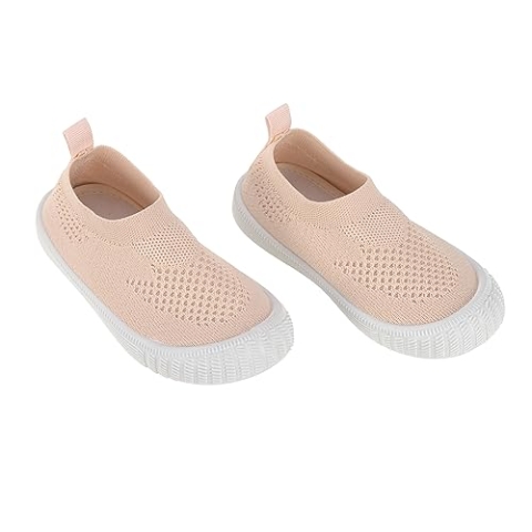 LÄSSIG Baby Kinder Sneaker Kinderschuhe zum hineinschlüpfen Antirutsch Sohle/Allround Sneaker Powder pink, Größe: 24