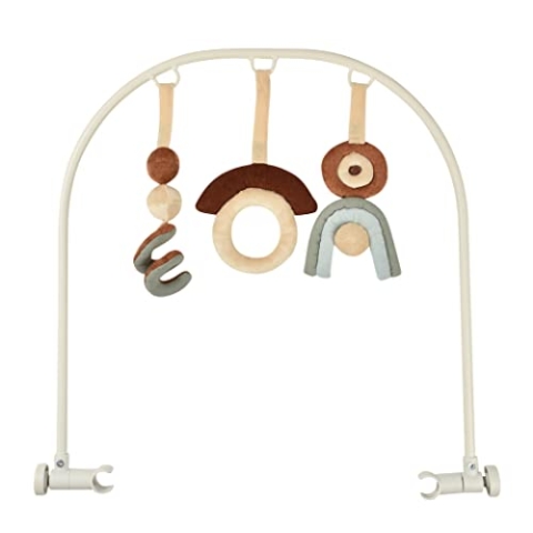 BÉABA, Spielbogen Babywippe Up&Down + fördert die Entwicklung der motorischen Fähigkeiten des Babys, 5 Teile, Spiel mit Farben, Texturen und Geräuschen, natürliche Materialien, für Babyaugen geeignet