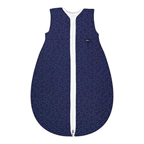 Alvi Mäxchen Thermo Schlafsack ohne Arm Design Hearts Navy (Größe 70)