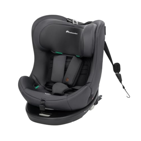 Bebeconfort Athena 360 i-Size, Autositz 360 Drehbar, 0–12 Jahre, 40–150 cm, ISOFIX Kindersitz Drehbar, 10 Kopfstützenpositionen, 4 Liegepositionen, Seitenaufprallschutz, Top Tether, Mineral Graphite