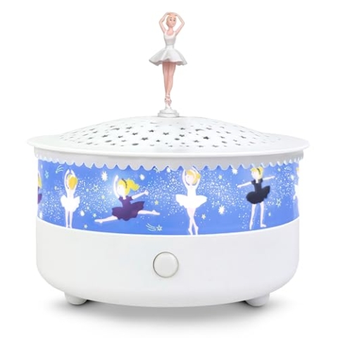 Trousselier 6260818 Sternenhimmel-Nachtlicht mit Musik, Ballerina, Schlummerlicht mit Schreifunktion, Sternenlicht, Einschlafhilfe, Spieluhr für Kinder