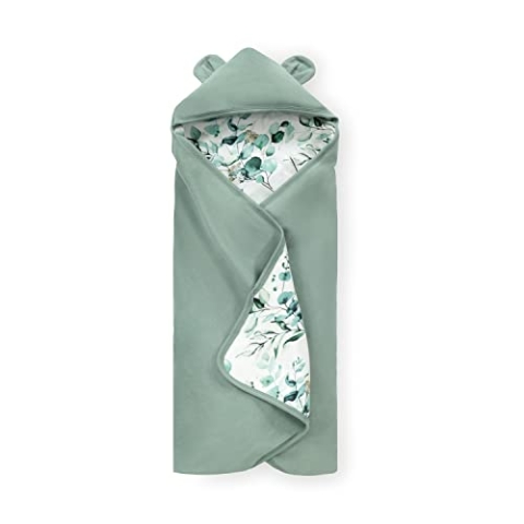 hauck Baby Einschlagdecke Snuggle N Dream für 3-Punkt-Gurt & 5-Punkt-Gurt, Baumwolle, Universal für Babyschale, Kindersitz, Reboarder, Kinderwagen, Buggy, Babywippe, Waschbar (Leaves Mint)