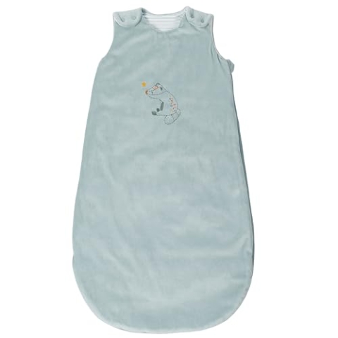 Nattou Babyschlafsack für Herbst und Winter, Aus Baumwolle und Polyester, Dachs Felix, TOG 2,5, Ca. 90 cm, 6-24 Monate, Felix und Leo, Hellblau
