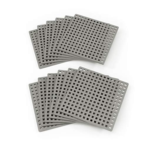 Plus Plus Bauplatten 12 Stück Farbe Grau, Bausteine Konstruktionsmaterial