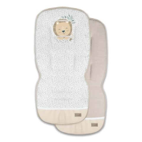 Albero Mio Kinderwageneinlage | 85x36 cm | Kinderwageneinlage | universeller Kinderwagenschutz | Kinderwagen-Sitzbezug | Leinen, Viskose | 100% Baumwolle | kinderwagen zubehör | Lion