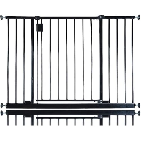 Safetots Extragitter für breite Flure, 103cm - 109cm, Schwarz, Babygitter mit Druckbefestigung, Sicherheitsbarriere für Flure und große Räume, Einfache Installation