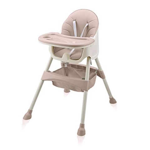 Baby Vivo Hochstuhl 2in1 Baby Kinder Babyhochstuhl Kombihochstuhl - Abnehmbares Verstellbares Tablett - mit Hängekorb - Oscar in Pink