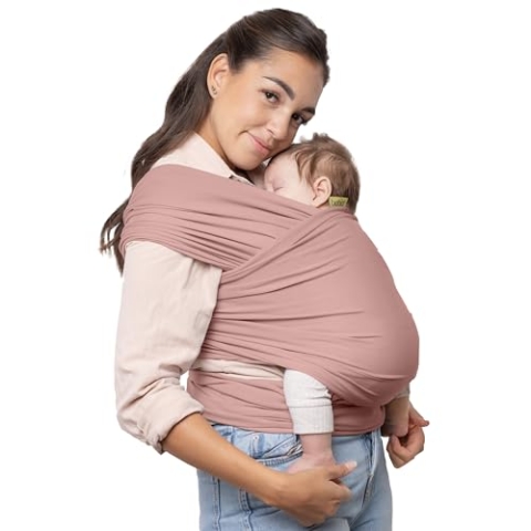 Boba Baby Tragetuch Neugeborene - Elastisches Babytragetuch und Stilltuch für Unterwegs - Einfach zu binden - Babytrage Neugeborene ab Geburt bis 16kg (Serenity Bloom)