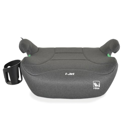 Moni Kindersitz, Sitzerhöhung i-Jet (125-150cm) Gruppe 3, Getränkehalter Isofix, Farben:grau