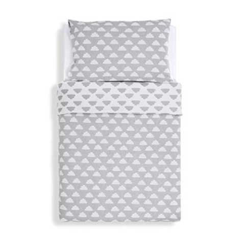 Snüz Baby Bettwäsche Set, Kinderbettwäsche 100 x 120 cm & 40 x 60 cm - "Cloud Nine" Wolkendesign, Bettwäsche Kleinkind, Atmungsaktive Jersey-Baumwolle, Langlebig, Passend zur SnüzKot-Bettdecke