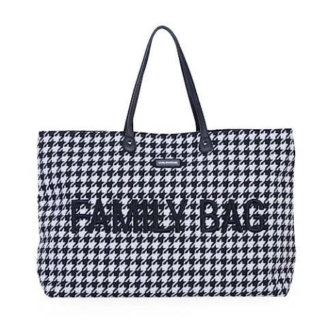 Childhome, Family Bag, Wickeltasche, Reise-/Wochenendtasche, großes Fassungsvermögen, abnehmbare Tasche inklusive, Hahnentritt