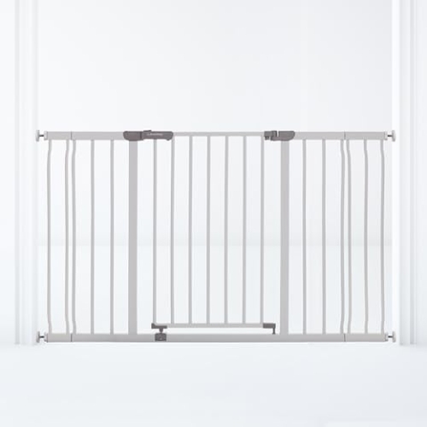Dreambaby AVA Extra Breit Baby Gate, Treppenschutzgitter, passend für Öffnungen 99-132,5 cm, 76 cm hoch, Breites Treppengitter für Hunde und Babys, Druckmontiertes Schutzgitter, Stay Open Funktion,