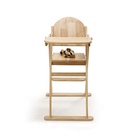 Safetots Deluxe Klapphochstuhl aus Naturholz, Natur, Hochstuhl für Baby und Kleinkind, Vormontiert, Stilvoll, Praktisch und Platzsparend
