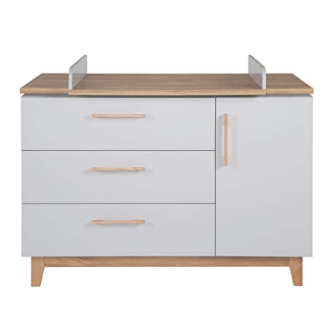 roba Wickelkommode mit Wickelansatz 'Caro' mit Soft-Close, 1 Tür, 3 Schubladen, Wickelhöhe 94 cm