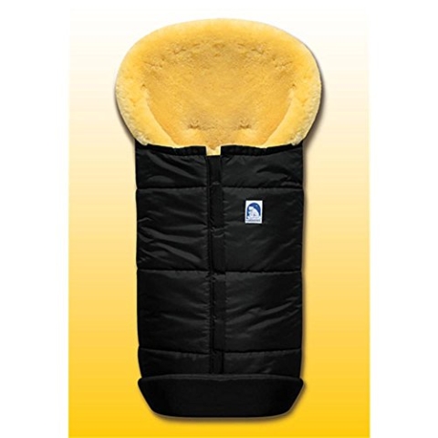 Eisbärchen 975 SZ Premium lammfellfußsack in schwarz, schwarz