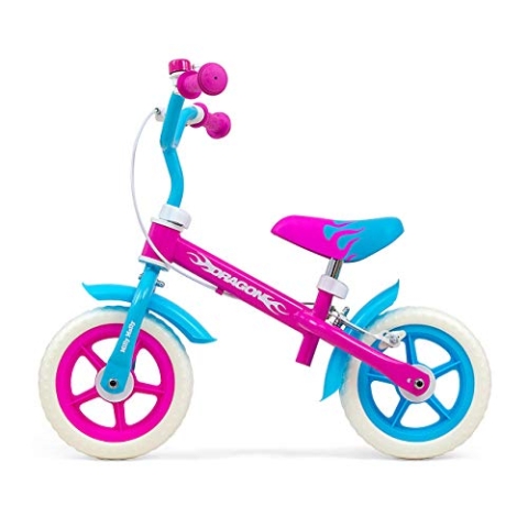 Milly Mally Dragon Candy Laufrad mit Bremse für Kinder, rosa