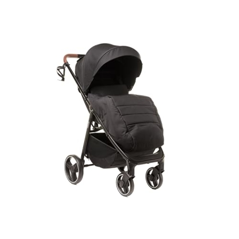 Stinger Kinderwagen buggy bis 22 kg, Universal Verdeck, große EVA-Räder, moskitionez, bequemes Falten (Schwarz)