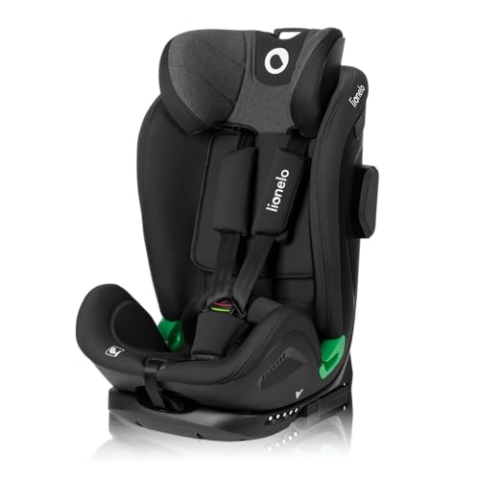 LIONELO HARPER I-SIZE Kinderautositz von 76 bis 150 cm, 1,2,3-Gruppe, konform mit R129 i-Size Standard, Montage in Fahrtrichtung ISOFIX und TT-Gurt, Kopfstützen- und Rückenlehnenverstellung