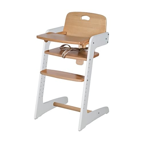 roba Treppenhochstuhl Kid Up - Essbrett abnehmbar - Mitwachsender Hochstuhl für Babys und Kinder - mit 3 Punkte Gurt - Holz bicolor