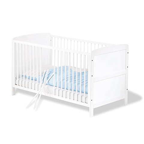 Pinolino - 111422 - Kinderbett Viktoria (140 x 70 cm) - mit 3 Schlupfsprossen, Buche, teilmassiv, weiß