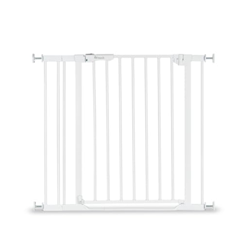 hauck Schutzgitter Treppe & Tür 84–89 cm, Weiß – Kindersicheres Absperrgitter mit flachem Einstieg, Türgitter mit Auto Close, 1 Hand Öffnung, ohne Bohren, nur für Innen