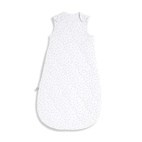 The Little Green Sheep Baby Schlafsack 6-18 Monate, gestepptes Bio Leinen & Baumwolle Mischgewebe, 1 Tog für den Sommer, Weiß mit Reisdruck