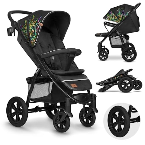 LIONELO Annet Buggy bis 22 kg mit Liegefunktion, Kinderwagen klein zusammenklappbar mit Zubehör, Eva-Schaum-Räder, Moskitonetz, Fußdecke Getränkehalter, Korb (Dreamin, Tour)