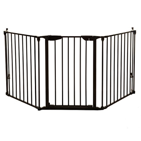 Dreambaby F2021BB Newport 3 Paneele Adapta-Gate Türschutzgitter / Kaminschutzgitter (passend für Durchgänge von 85,5-200cm), schwarz