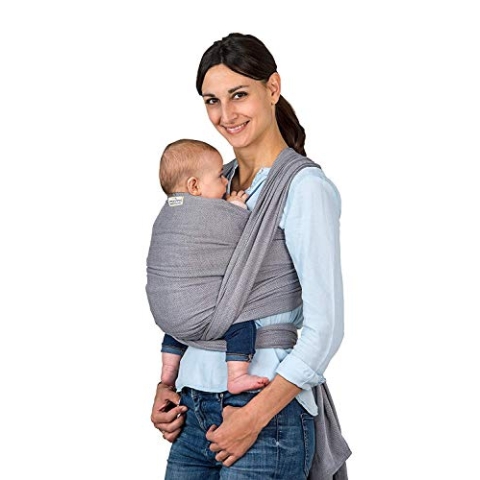 AMAZONAS Carry Sling Tragetuch 510 cm – Testsieger| 100% Baumwolle | Ergonomisch und Komfortabel für Neugeborene bis 3 Jahre | Belastbarkeit bis 15 kg | Extralang für Mehrfachbindungen
