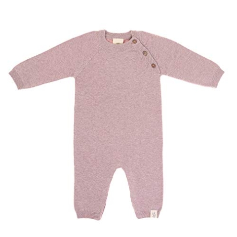 LÄSSIG Baby Strampler - gestrickt GOTS, Garden Explorer light pink Gr. 50-56 oder 0-2 Monate