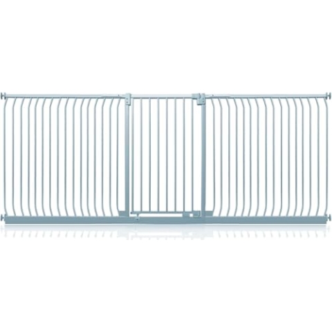 Safetots Extra Hohes Elite Sicherheitsschutzgitter, 271cm - 280cm, Matt Grau, Extra hohe 96.8cm Höhe, Treppenschutzgitter mit Druckmontage, Sicherheitsbarriere, Einfache Installation