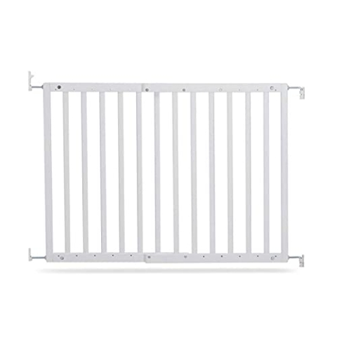 Geuther 2700 schwenkbares Türschutzgitter Passung: 63 cm - 103,5 cm Türgitter Treppenschutzgitter zum Bohren extra hohes Babygitter stufenlos einstellbar Sicherheitsverschluss Weiß