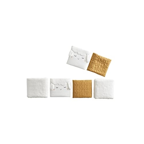 Vertbaudet Baby Bettumrandung/Polster für Laufgitter „Schäfchen“ Oeko-Tex wollweiß/gelb ONE Size