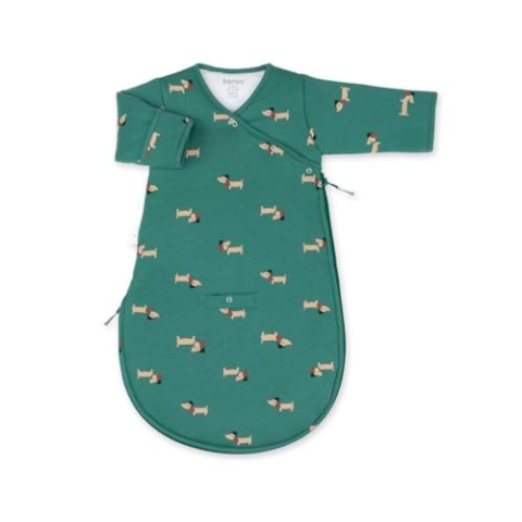 BEMINI Schlafsack Pady jersey + jersey tog 3 Print wouff Spinach