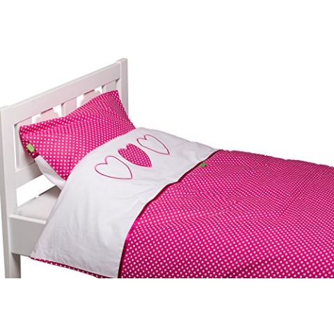 Briljant Baby Bettdeckenbezug BRITTA 100 x 135 cm, Kopfkissenbezug 40 x 60 cm, Fuchsia