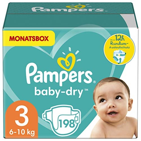 Pampers - Pampers Trockenwindel (Größe 3) Für 6-10 Kg Babys - 198 Stücke