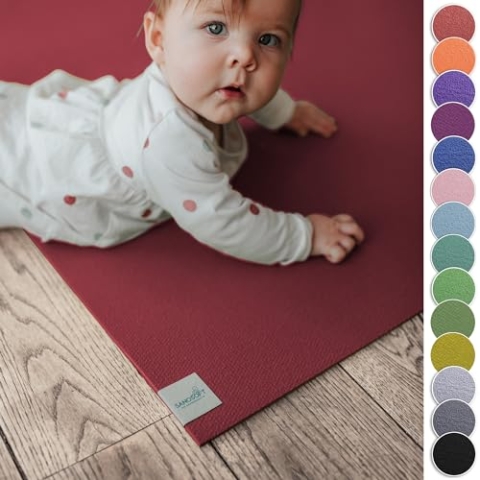 Sanosoft® Krabbelmatte Made in Germany, Öko-Tex Anti-Rutsch Krabbelunterlage - 120cm X 160cm Rot