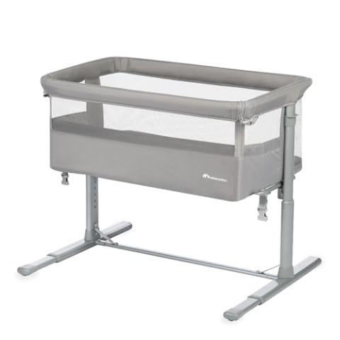 Bebeconfort Zina Co-Sleeper & Beistellbett Baby Von der Geburt bis zu 6 Monaten (0-9kg), Klappbares Beistellbett, 5 Verstellbare Höhen, Verstellbare Matratze, Mineral Grey