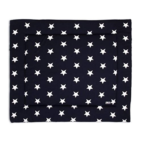 Laufgittereinlage Sterne gestrickt 100 x 85 cm, Dunkel Blau/Weiss