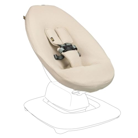 Ukje Liner Schwingbezug kompatibel mit 4moms MamaRoo 5, Multi-Motion Baby Schaukel, Baby Schaukelbezüge, Babywippenbezug, leicht zu installieren, handgefertigt in Europa (Grau) (Beige Wafel)