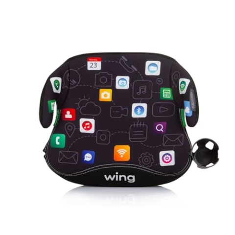 Chipolino Kindersitz, Sitzerhöhung Wing i-Size (125-150cm) ISOFIX Getränkehalter, Farben:schwarz