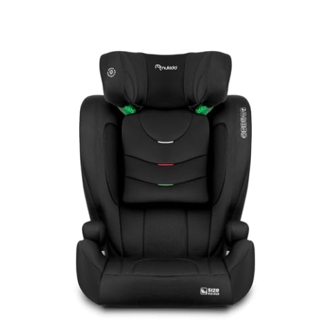 Nukido Kindersitz 15-36 kg Autositz Kinder Kinderautositz i-Size ISOFIX 4 Punkt Sicherheitsgurt 100 Bis 150 cm Einstellung Der Kopfstütze Abnehmbarer Bezug Waschbar 4 Bis 12 Jahre Schwarz